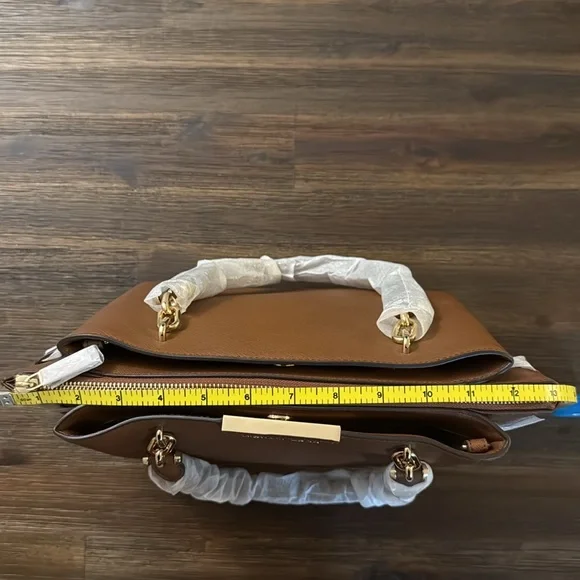 Michael Kors Rochelle Cognac Brown Large Saffiano Leather Bag NWT - Picture 13 of 16